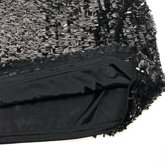 Willi Smith Black Sequin Lined Short Skirt Medium - Picture 4 of 7